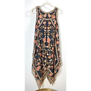 Tolani Floral Embroidered Handkerchief Dress Regency Luxury Old Money Resort XS